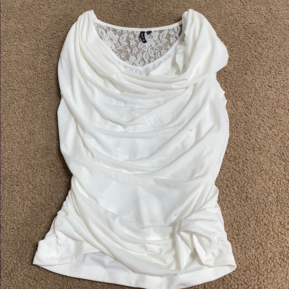 scrunched low neck shirt